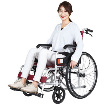 轮椅折叠老人轻便轮椅车便携老年人轮椅代步车铝合金折叠款sly125