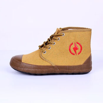 新款电工5kv绝缘鞋男女透气帆布防滑高帮电力黄胶解放劳保防护鞋5kv