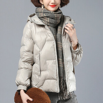 穆夏百合棉服女短款21年冬季女装冬装新款韩版休闲宽松女士连帽棉衣小