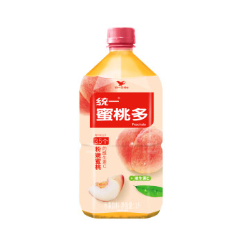 统一蜜桃多水果饮料1000ml*2瓶4瓶8瓶装整箱桃汁果味1升畅饮装 蜜桃多