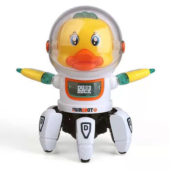 儿童萌趣跳舞六爪太空鸭玩具多音效灯光六爪机器人亲子