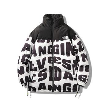 动感北面羽绒男士短款潮牌ins冬季帅气外套加厚防寒衣服 红色 m 身高