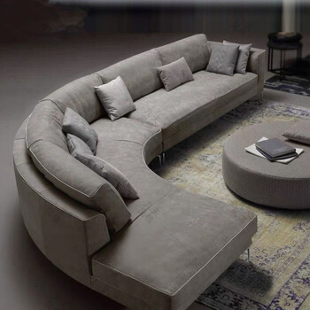 现代简约别墅大厅设计师科技布异形转角沙发2022新款单人位意大利绒布