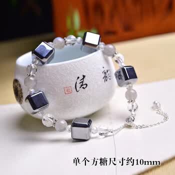 太赫兹手串8 mm太赫兹手链能量石手镯钛赫兹貔貅手串刻面男女方糖块小桶珠太赫兹方糖 灰月光手链 图片价格品牌报价 京东