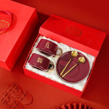 桔梗谣520礼物新婚礼物结婚礼物送新人创意高档喜杯子新娘夫妇订婚送