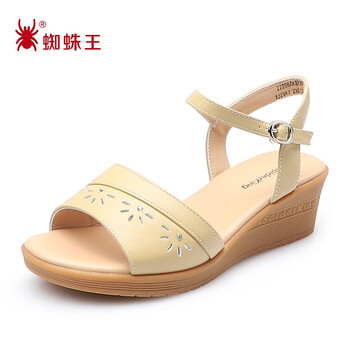 蜘蛛王 spider king 凉鞋女夏圆头舒适轻便女鞋清凉透气坡跟女士凉鞋