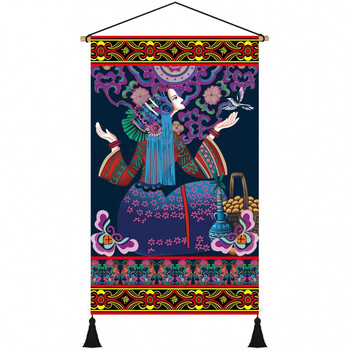 苗族文化布艺挂画少数民族风情人物民宿客栈卧室走廊墙壁装饰画 i 宽