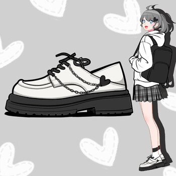 艾米与麦麦白色小皮鞋女复古英伦风厚底玛丽珍鞋法式小众高级感百搭