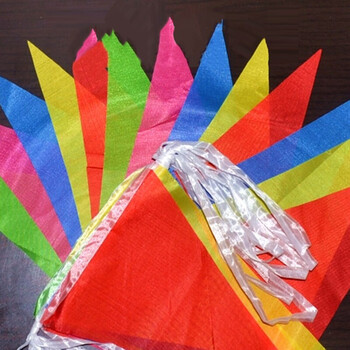 xichen彩旗装饰三角串旗户外小红旗五彩拉旗结婚院子吊旗幼儿园彩带