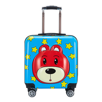 儿童行李箱拉箱小学生拉杆箱女童男孩可坐骑可爱卡通皮箱子密码箱3d蓝