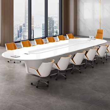 桌大型会议桌长桌时尚简约现代办公室开会桌子创意培训洽谈桌椅组合