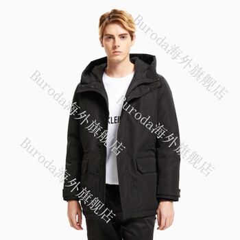 卡文克莱calvinkleinckjeans秋冬男休闲大口袋白鸭绒工装派克连帽羽绒