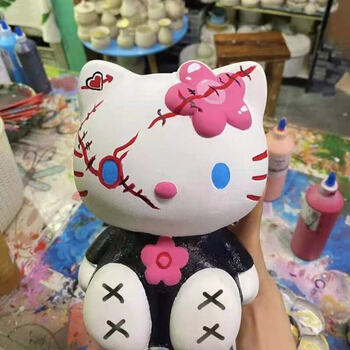 石膏娃娃史迪仔 儿童彩绘手工diy涂鸦公仔涂色石膏娃娃史迪仔上色陶瓷