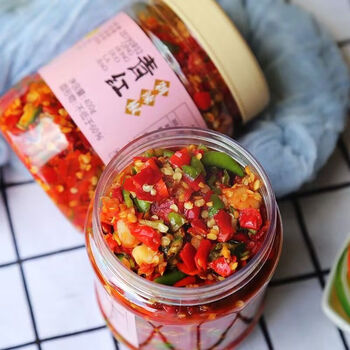 酸辣下饭菜辣椒酱咸菜泡菜脆辣青椒坛子辣椒凉拌菜腌青红剁椒400克1瓶
