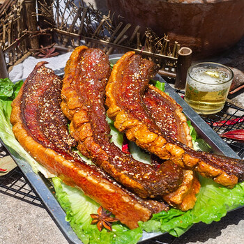 四川特产脆皮五花烤肉整条即食熟食休闲小吃网红香酥油渣真空袋装