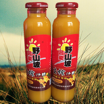 隽辰堂山西特产吕梁野山坡生榨沙棘汁饮料瓶装300ml满4瓶细高瓶
