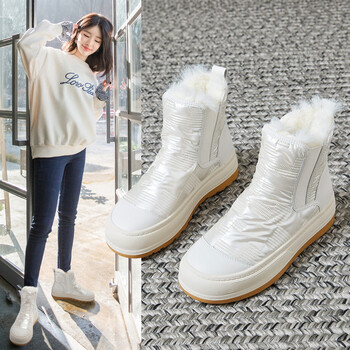 雪地靴女加绒保暖冬季潮流女厚底防水东北大棉鞋女士防滑加厚户外靴b