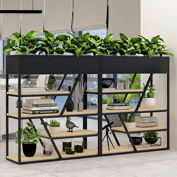 隔断柜置物架植物架阳台多层置物架客厅花架落地式餐厅客厅架子黑色