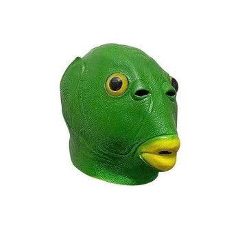 结盟者抖音同款新年网红绿鱼头套面具可爱搞怪搞笑鱼头怪怪绿鱼人网红