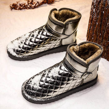 冬季户外鞋子男士东北雪地靴男款防水加绒保暖棉鞋男鞋面包鞋潮鞋 jd