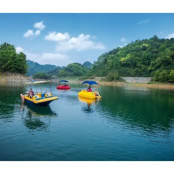 淳安千岛湖红叶湾水上乐园半日游含城区往返接送皮划艇独木舟水上漂移