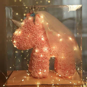 绿野客永生花独角兽520礼物生日礼物创意感有意义送女孩闺蜜女朋友