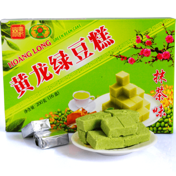 黄龙绿豆糕200g抹茶味茶点小吃传统手工制糕点心越南进口零食品应急