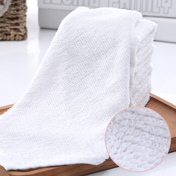 燕婕云全棉纯棉白色小方巾酒店幼儿园餐厅ktv擦手巾小白毛巾四方一次