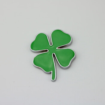 适用于汽车金属幸运守护四叶草车标叶子板侧标四叶草后尾标车身贴