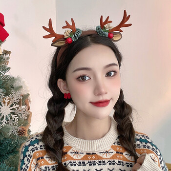 圣诞节麋鹿发箍女甜美可爱圣诞鹿角头箍发卡少女节日装扮发饰品圣诞咖
