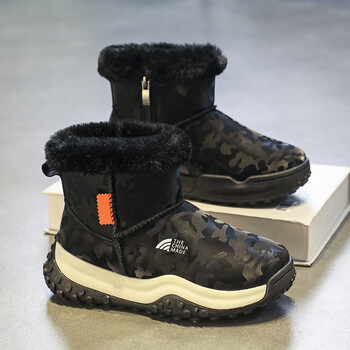 aj男童雪地靴2023冬季新款儿童加绒加厚棉鞋男孩学生冬鞋防水防滑f72