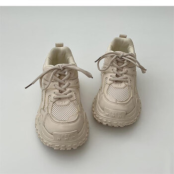 追星悦女王范百搭老爹鞋女新款透气轻便街拍潮流休闲运动鞋潮米色36