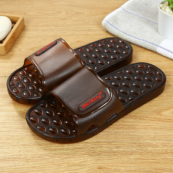 硬底拖鞋男塑料防滑凉拖新款居室内外厚底舒适水晶色士时尚凉 茶 44