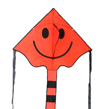 情侣风筝 儿童卡通风筝 新款易飞三角风筝大型成人 小号红色笑脸 100