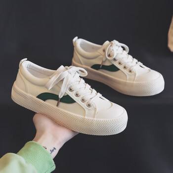 hkvs春夏季学生帆布鞋女款百搭平底小白鞋球鞋白鞋散步鞋白色35标准鞋