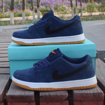耐克顿纯原蓝生胶海军蓝藏蓝黑蓝生胶休闲板鞋男女情侣鞋2720 dunk蓝