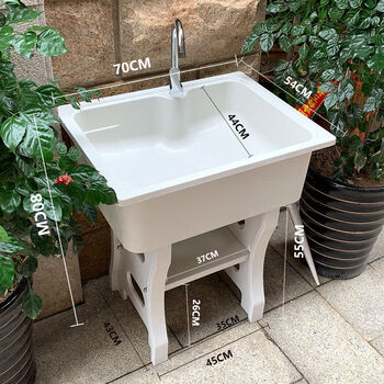 洗衣池一体带搓衣板家用阳台洗衣槽室外洗衣盆洗手池拖把池 长70宽57