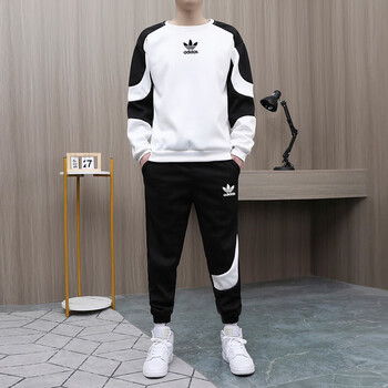 运动三叶草官方阿迪达斯斯运动休闲套装男女士秋冬季新款adidas白色