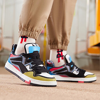 李宁滑板鞋男鞋2021新款惟吾pro舒适软弹板鞋男士鞋子低帮运动鞋0433