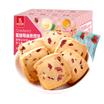 比比赞（BIBIZAN）蔓越莓曲奇饼干整箱800g网红早餐办公室零食小吃休闲食品