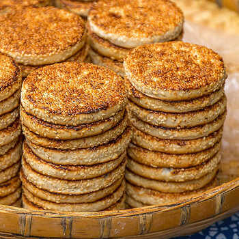 怀旧老味道重庆土麻饼椒盐冰糖味正宗四川芝麻饼传统手工糕点余府王