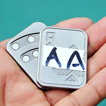 矢向啪啪牌锆合金扑克推牌指尖陀螺手推edc不锈钢属玩具 橙色