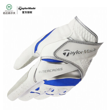 TaylormadeTaylorMade泰勒梅高尔夫手套男士防滑耐磨golf运动单只左手手套 M72491-白蓝色 23
