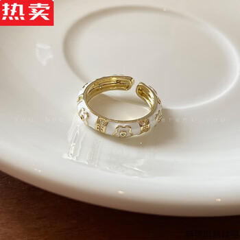 xpel高级感珍珠锆石开口戒指时尚可调节指环2023年新款网红个性食指戒