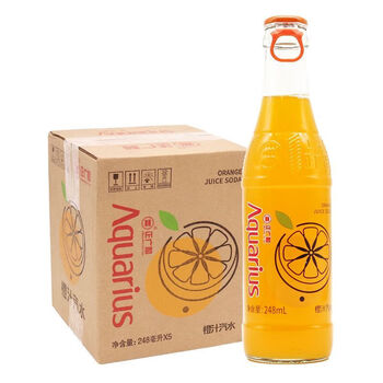 正广和果汁饮料248ml*5瓶/箱玻璃瓶碳酸饮料橘子汽水橙汁汽水 正广和