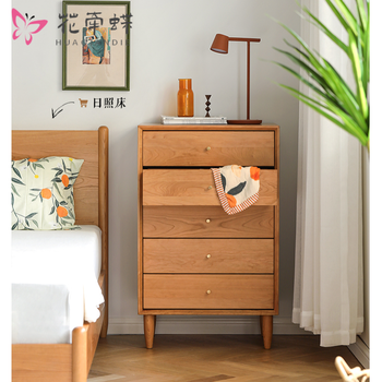 五斗柜北欧五柜现代简约客餐厅储物柜卧室小户型日式收纳抽屉柜樱桃木
