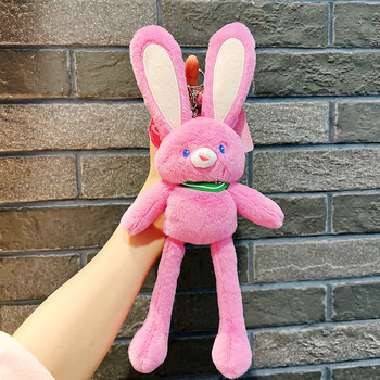 健威神草莓拉耳兔 草莓红拉耳兔创意网红可爱抽拉兔子挂件公仔趣味