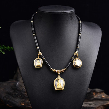 妙聚福泰国佛牌链6mm天然椰壳佛牌链子佛牌吊坠挂链项链毛衣链天然