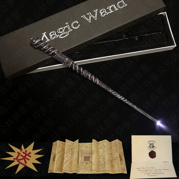 哈利波特魔杖发光魔法棒哈利波特活点地图入学通知书周边张秋