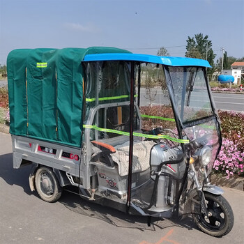 电瓶三轮车雨棚钢化玻璃前挡雨篷遮阳遮雨防晒防雨透明驾驶室车篷天